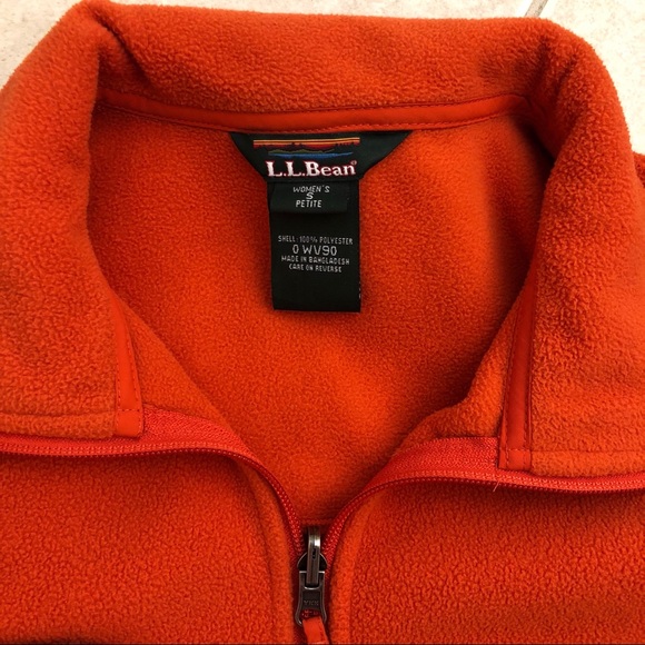 ORANGE L.L. BEAN FLEECE ZIP-UP - Picture 2 of 4